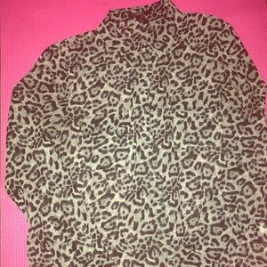 Forever21 cheetah print sheer blouse